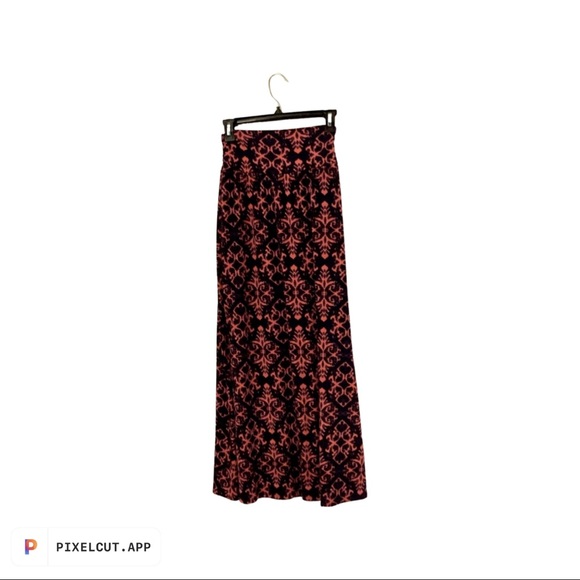 Joe B Gypsy Boho Long Romantic Flowy Maxi Skirt sz S Modest Navy Coral-ish EUC - Picture 8 of 16
